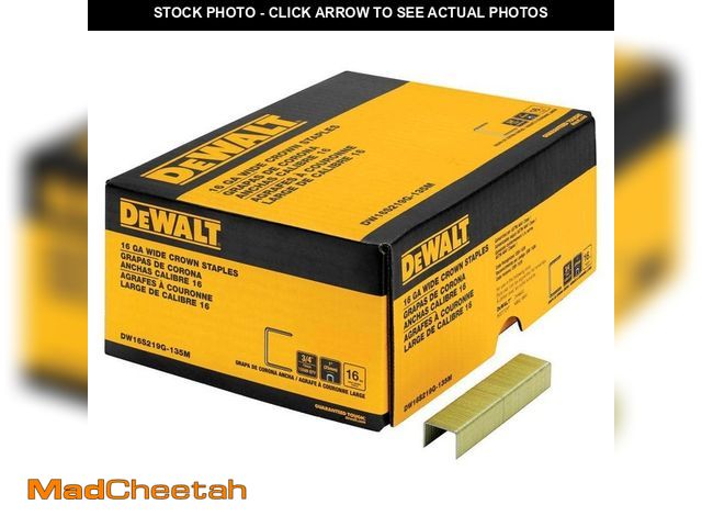 Lot 74-14467773 - *USED* DEWALT 3/4 in. x 1 in. x 16-Gauge Galvanized Wide Crown Glue Collated Staple (13,500-Piece) D...