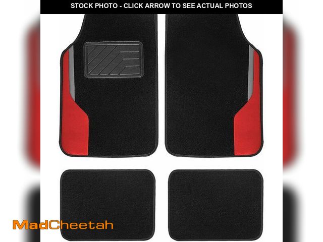 Lot 74-12633003 - FH Group Color-Block Carpet Car Floor Mats - Non-Slip, Faux Leather Accents, Universal Fit for Sedan...