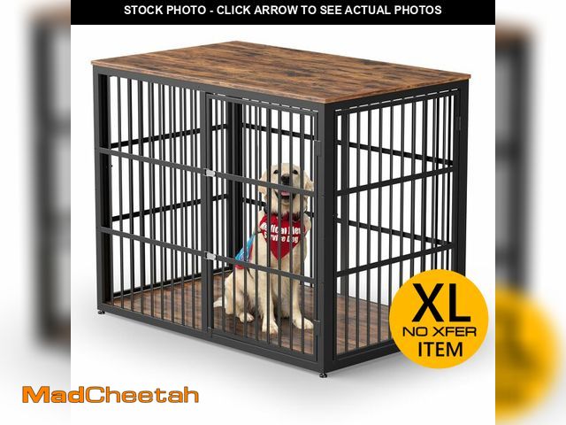 Lot 74-13119074 - Lyromix 48'' XXL Dog Crate Furniture with 3 Doors,Wooden Crate End Table Heavy Duty Indoor Combinati...