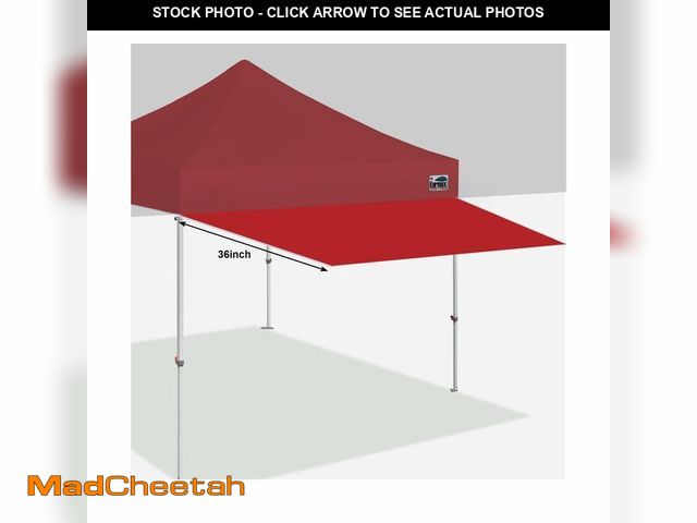Lot 74-13960167 - Eurmax USA 10ft Pop Up Canopy Awning,120"x36"Extended Sunshade Tarp with 30 SqFt Extra Shade,Commerc...