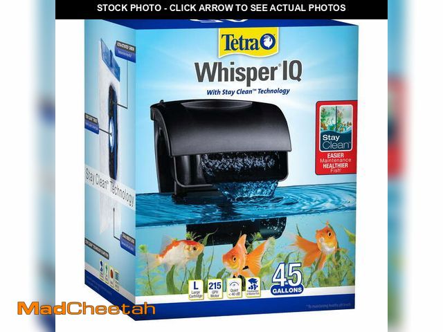 Lot 74-13043356 - Tetra Whisper IQ Power Filter 45 Gallons, 215 GPH, With Stay Clean Technology - USED
