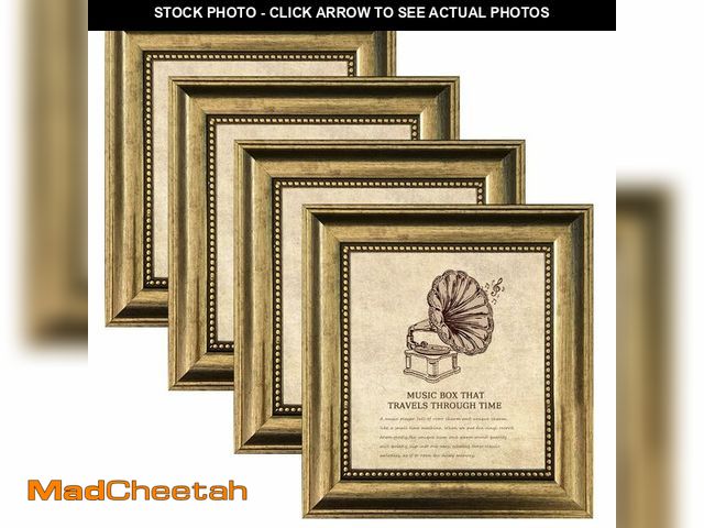 Lot 74-12978715 - TKYGU 5x5 Picture Frame with Real Glass, 4 set Ornate Vintage Picture Frames for Wall or Tabletop Di...