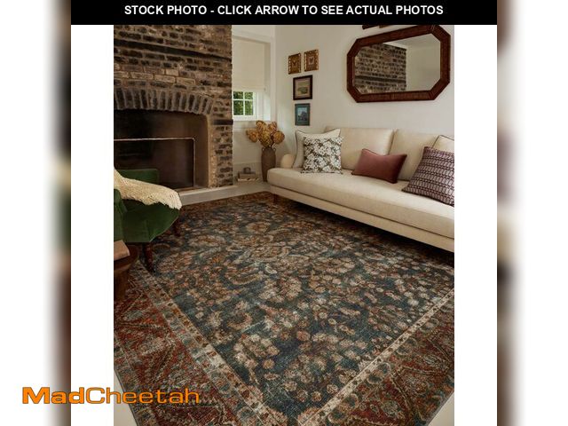 Lot 74-13802733 - Loloi Chris Loves Julia Jules Collection JUL-10 Ocean/Spice 2'-3" x 3'-9", .13" Pile Height, Area Ru...