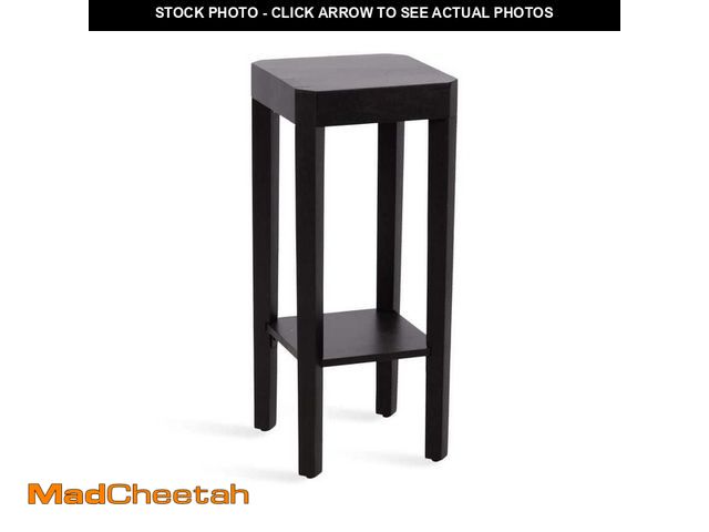 Lot 74-14468104 - Kate and Laurel Talcott 12 in. Black Square Solid Wood End Table - UNUSED