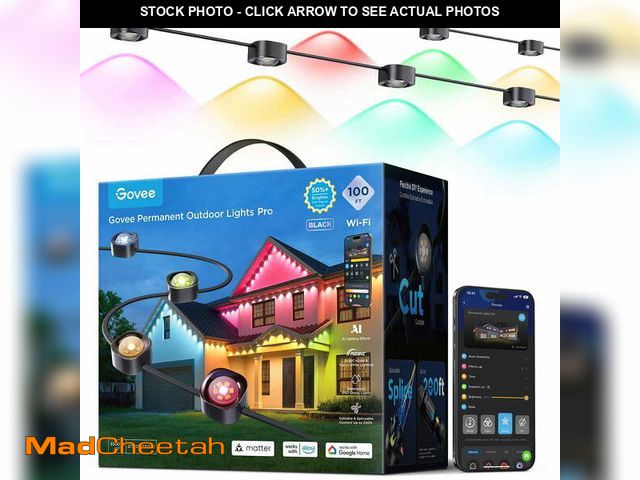 Lot 74-12687985 - Govee Pro 100-ft Cuttable LED Permanent Outdoor Christmas Lights - UNUSED