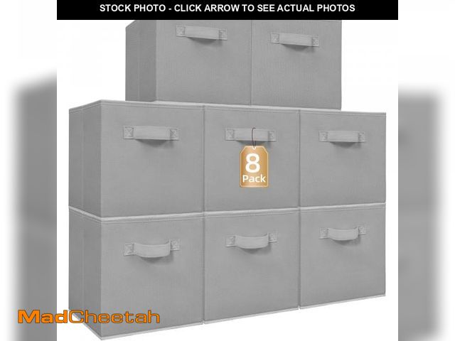 Lot 74-12313311 - STORAGE MANIAC Storage Cubes, 11 Inch Collapsible Storage Bins with Handles, 8 Pack Fabric Foldable ...