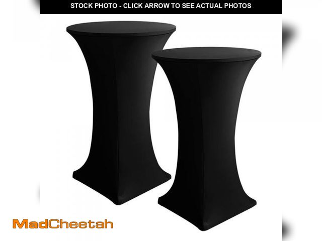 Lot 74-12049750 - HolidayIdeas Cocktail Table Covers, 2 Pack - Fitted Stretch Spandex Square Corners Cocktail Tableclo...