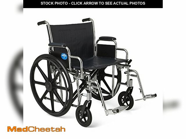 Lot 74-12899524 - Medline Excel Extra-Wide Bariatric Wheelchair For Adults and Seniors with 24" Wide Seat, Supports up...
