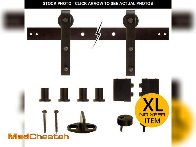 Lot 74-13129556 - Everbilt 72 in. Dark Oil-Rubbed Bronze Strap Sliding Barn Door Track and Hardware Kit - UNUSED