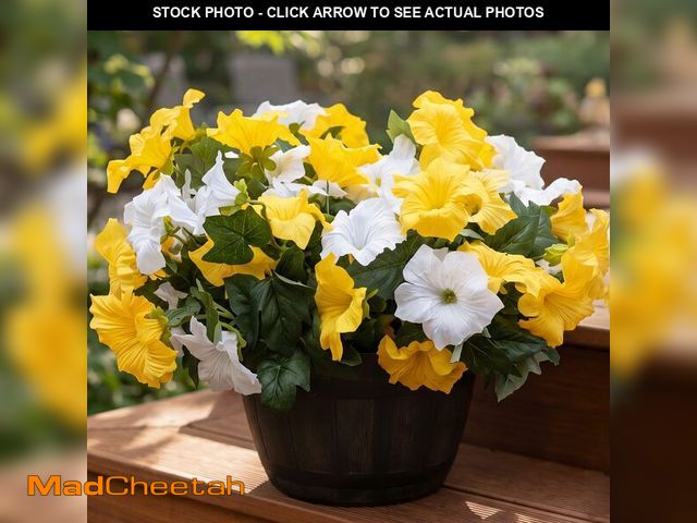 Lot 74-14066008 - Vemander Artificial Fake Flowers Plants for Outdoor Decoration, 4PCS Faux Petunias Silk Flower UV Re...