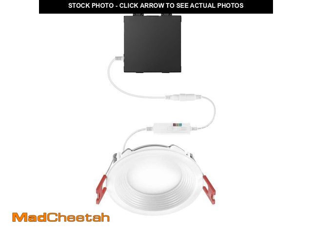 Lot 74-12745589 - Commercial Electric Premium Series 3 in. LED, 2-Level Lumen Select, Baffle Canless Recessed Light, A...