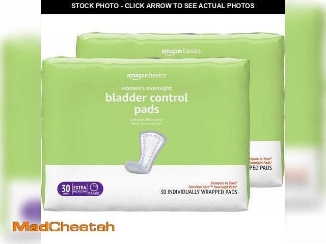 Lot 74-13733576 - Basics Incontinence Pads for Women, Postpartum, Bladder Control, Overnight Absorbency, Unscented, wi...