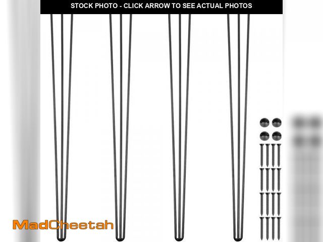 Lot 74-12518065 - VEVOR Hairpin Table Legs 36 in. Black Set of 4 Desk Legs Each 220 lbs. Load Capacity Heavy-Duty Furn...