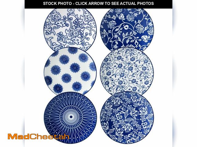 Lot 74-13569508 - Gibsimi Ceramic Dessert Plates Set - 6 Inch Mini Appetizer Plates for Kitchen - Small Salad Plate fo...