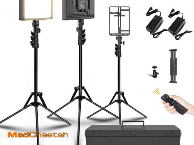 Lot 74-12522364 - 2 Packs Dimmable Bi-Color 432 LED Video Light and Stand Lighting Kit,50W,Add More Remote Controllers...
