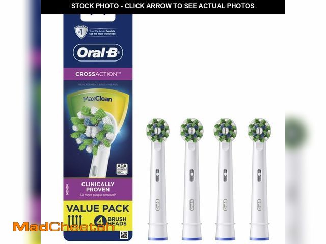 Lot 74-14270824 - Oral-B CrossAction Electric Toothbrush Replacement Brush Heads Refill, 4ct - UNUSED