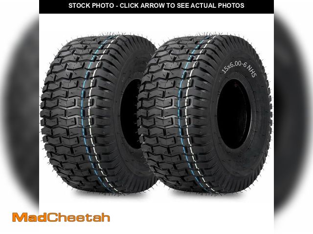 Lot 74-13709677 - GICOOL 15x6.00-6 Lawn Mower Tubeless Tire, 15x6-6 for Tractor Riding Lawn Mowers Front Tire, 2 Pcs, ...