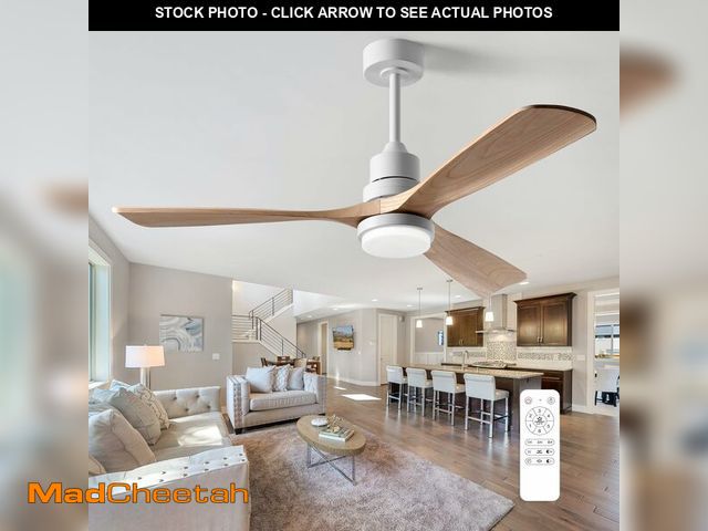 Lot 74-13773324 - FXZZ 52 Inch Ceiling Fans with Lights and Remote, Quiet Reversible DC Motor and 3 Color Dimmable LED...