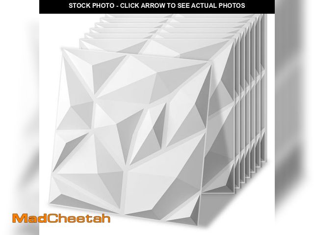 Lot 74-12303476 - Art3d 20 Pack Decorative 3D Wall Panels, 19 Sq.Feet PVC Interior Wall DÃÂ©cor, 11.8"x11.8", White -...
