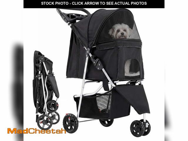 Lot 74-14587355 - edx 3 Wheels Pet Stroller, Dog and Cat Strollers, With Storage Basket and Cup Holder, Lightweight Tr...