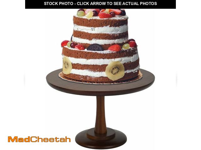 Lot 74-12718775 - WBJKZJD Rustic Cake Stand, 10 Inch Wood Cake Stand Set Wooden Round Cupcake Stand for Wedding Birthd...