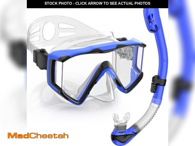 Lot 74-12206735 - Greatever Snorkel Set Pano 3 Window Snorkel Mask Adult, Panoramic Wide View, Anti-Fog Scuba Diving M...