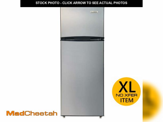 Lot 74-13773944 - Frigidaire 7.5 Cu Ft Refrigerator, Stainless Steel Look Platinum Series Top Mount Fridge for Apartme...