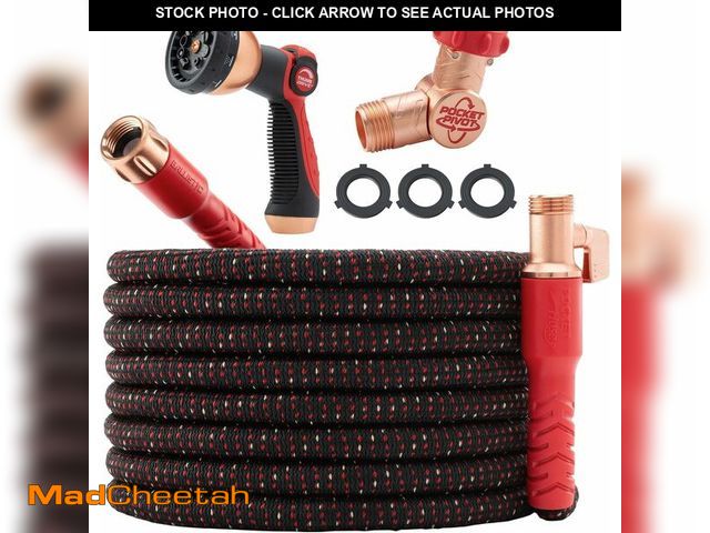 Lot 74-14212508 - Pocket Hose Ballistic 100 FT Expandable Garden Hose w/Pocket Pivot Swivel Connector, Anti-Burst Slee...
