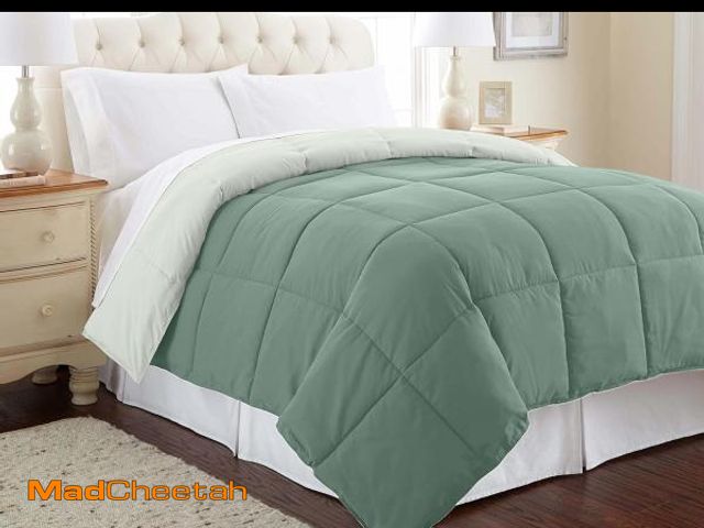 Lot 74-12396840 - Modern Threads Down Alternative Reversible Comforter Ivory/Sage Green Twin - UNUSED