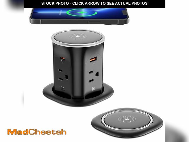 Lot 74-12842783 - Jgstkcity Pop Up Countertop Outlet with 15W Wireless Charger,20W USB C Ports,Flush Mount Tamper Resi...