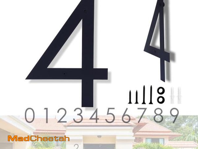 Lot 74-12431609 - 16 Inch Modern House Numbers for Outside,Large Black Metal House Numbers,House Address Numbers for H...