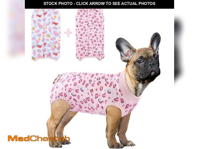 Lot 74-14272056 - SAWMONG 2 Pack Dog Surgery Recovery Suit, Leopard Recovery Suit for Dogs After Surgery, Soft Polyest...