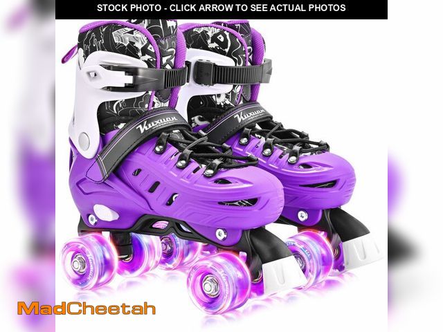 Lot 74-14210548 - Kuxuan Skates Roller Skates for Girls and Boys Kids, 4 Sizes Adjustable Fun Kids Toddler Rollerskate...