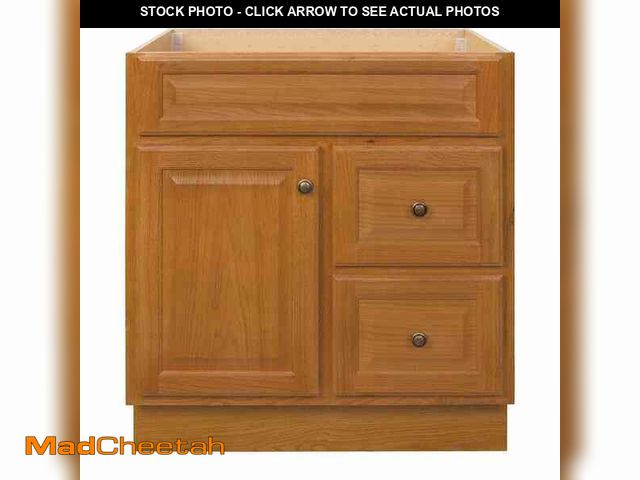 Lot 74-12649111 - Glacier Bay Hampton 30 in. W x 21 in. D x 33.5 in. H Bath Vanity Cabinet without Top in Oak - UNUSED