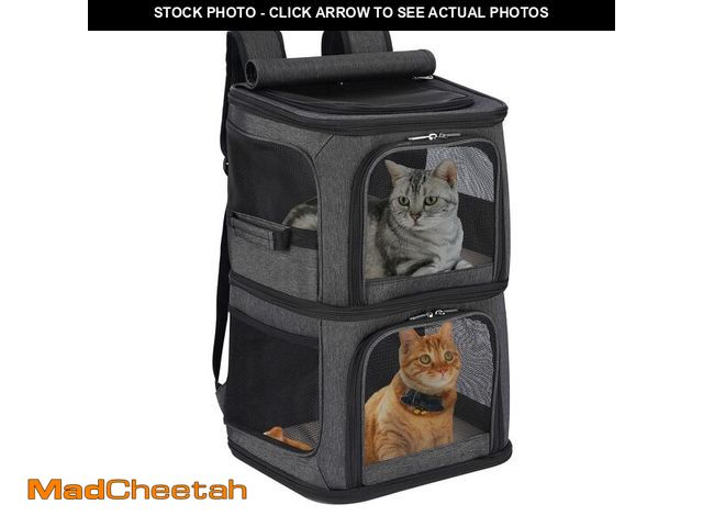 Lot 74-14154583 - VOISTINO 2-in-1 Double Pet Carrier Backpack for Small Cats and Dogs, Portable Pet Travel Carrier, Su...
