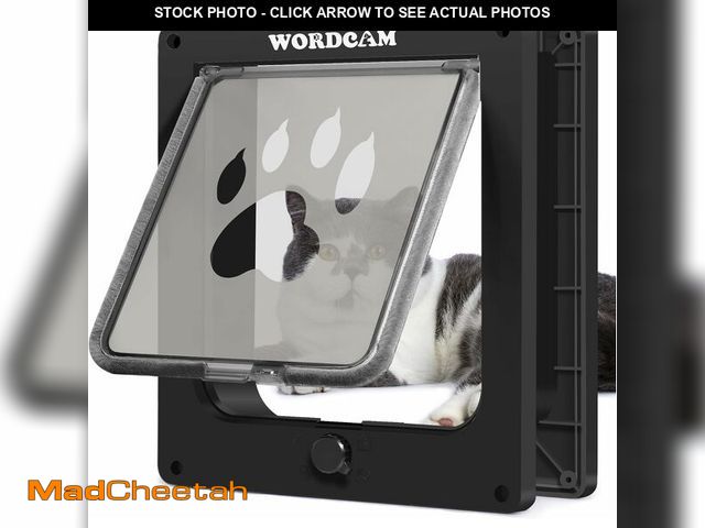 Lot 74-13777276 - Wordcam X-Large Cat Door, Strong Cat Door for Interior Exterior Doors, 4 Way Locking Pet Door for Ca...