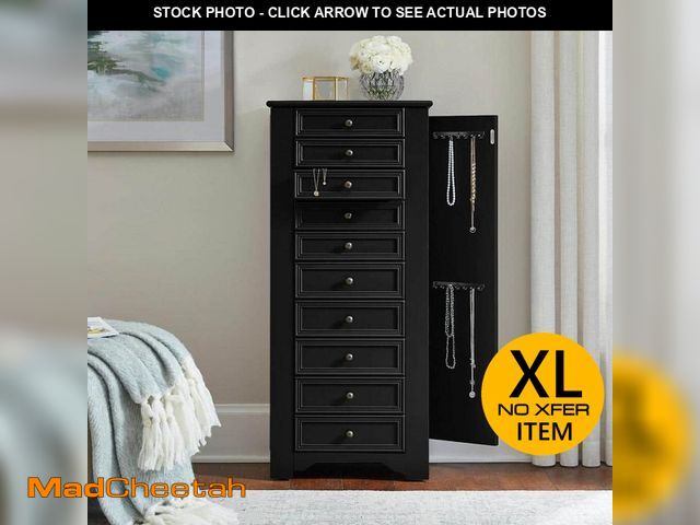 Lot 74-12939350 - Home Decorators Collection Bradstone Charcoal Black Jewelry Armoire - USED