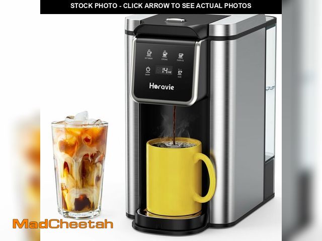 Lot 74-13570256 - Horavie Single Serve Coffee Maker for K-Cup Pod and Grounds, Hot and Iced Coffee Maker, Strong Butto...