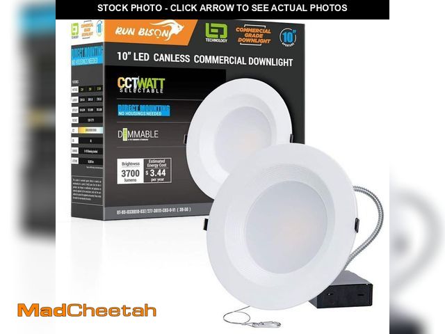 Lot 74-12769519 - *SEE PICS FOR COLOR* RUN BISON 10 in. CCT and Wattage Selectable New Construction or Remodel IC Rate...