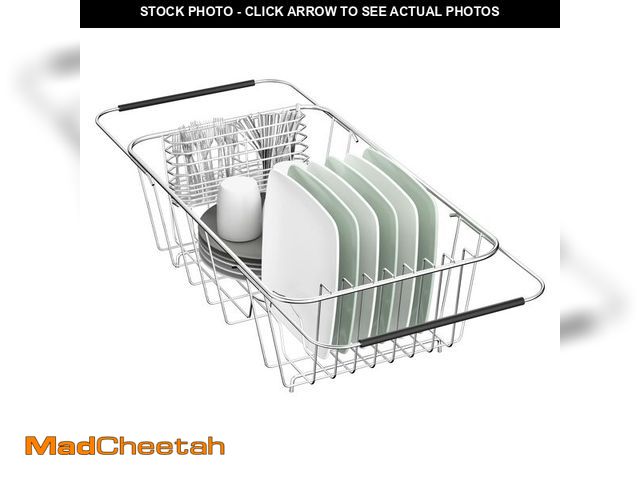 Lot 74-14381774 - JAQ Over Sink Dish Drying Rack for Small Sink, Compact Expandable 14.25"Ã¢â¬â22.44", Adjustable 3...