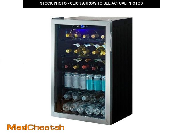 Lot 74-11294557 - 4.3 Cu. Ft. Wine and Beverage Cooler in Stainless Steel - USED