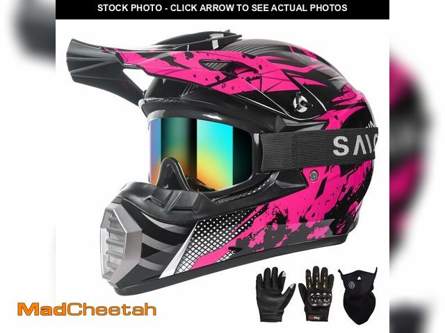 Lot 74-14387246 - Youth Kids Motocross Helmet, ATV Dirt Bike Helmet, Off-Road BMX 4-Wheeler Full Face Motorcycle Helme...