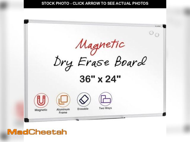 Lot 74-12419832 - VUSIGN Magnetic Whiteboard Dry Erase Board  36 X 24 Inches  Wall Mounted White Board with Pen Tray  ...
