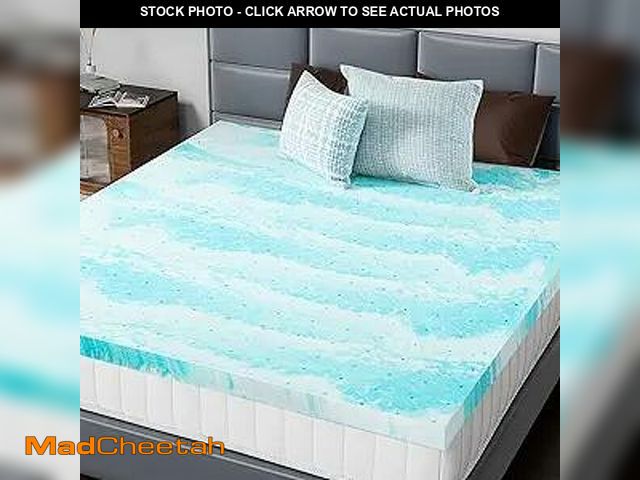 Lot 74-13787343 - DUMOS Memory Foam Mattress Topper King, 2 Inch Thick Gel Infused Bed Toppers for King Size Bed, Soft...