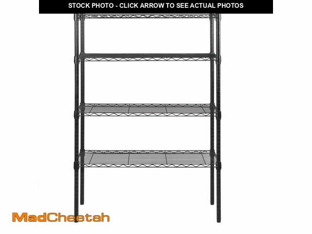 Lot 74-12788775 - Hyper Tough 4 Tier Wire Shelf Unit, Black, 1400 lb. Capacity - UNUSED