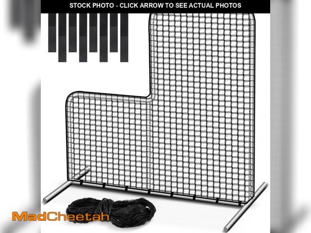 Lot 74-12127481 - Vincreem Replacement Baseball L Screen Net 7 x 7 ft Protective Portable Pitching L Screen Safety Net...
