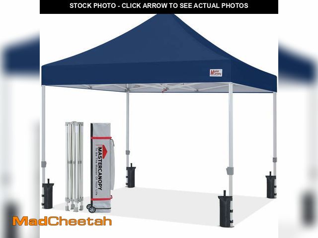 Lot 74-14241555 - MASTERCANOPY 10 x 10ft Heavy-Duty Commercial Pop-up Canopy Tent, Navy Blue - UNUSED