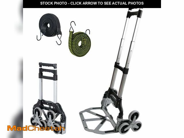 Lot 74-12779231 - (MISSING BUNGEE CORDS) Stair Climbing Cart, Portable Folding Aluminium Hand Truck, 330 Ibs Load Capa...