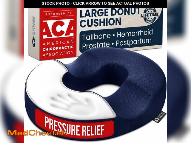Lot 74-14205559 - 5 STARS UNITED Donut Pillow for Tailbone Pain &amp; Hemorrhoids Ã¢â¬â Large Memory Foam Seat Cush...