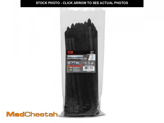 Lot 74-12543413 - TR Industrial 11.8 in. Ultra Heavy-Duty Multi-Purpose UV Cable Ties, 250 lbs. Tensile Strength (50-P...